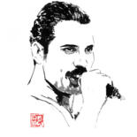 Tekening getiteld "freddie mercury and…" door Péchane, Origineel Kunstwerk, Inkt