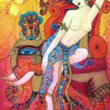 Gravures & estampes intitulée "I was beautiful 42x…" par Albena Vatcheva, Œuvre d'art originale, Monotype