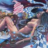Painting titled "Meyusgtaerrpy" by Rinetta Feliz, Original Artwork, Oil Mounted on Wood Stretcher frame