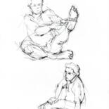 Drawing titled "Live model" by Zueyen, Original Artwork, Graphite