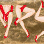 Schilderij getiteld "YES" door Julia Dogan, Origineel Kunstwerk, Olie Gemonteerd op Frame voor houten brancard