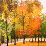 绘画 标题为“autumn” 由Serban Schwartz, 原创艺术品, 油 安装在纸板上