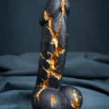 Sculpture titled "Kintsugi Egoist" by Val Filip, Original Artwork, Plaster