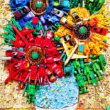 "Sunflowers in vase.…" başlıklı Heykel Bast tarafından, Orijinal sanat, Mozaik Ahşap panel üzerine monte edilmiş