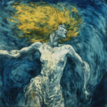 Schilderij getiteld "Golden Wind Dance" door Jan Keteleer, Origineel Kunstwerk, Digitaal Schilderwerk