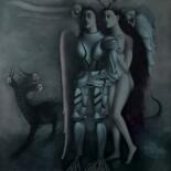 Schilderij getiteld "The Pink Wing" door Svetlana Rumak, Origineel Kunstwerk, Acryl