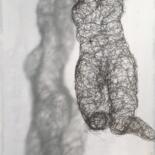 Skulptur mit dem Titel "Die Badende" von Susanne Jörgen, Original-Kunstwerk, Draht