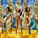 Painting titled "№ 00330 «Through th…" by Apollonas Soben, Original Artwork, Oil Mounted on Wood Stretcher frame