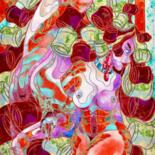纺织艺术 标题为“Choice” 由Kostyantin Malginov, 原创艺术品, 刺绣 安装在木板上