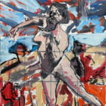 Malerei mit dem Titel "Equi-Pose" von Darren Jekel, Original-Kunstwerk, Öl Auf Keilrahmen aus Holz montiert