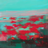 Peinture intitulée "Fields of red" par Ute Laum, Œuvre d'art originale, Acrylique Monté sur Châssis en bois