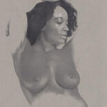 Tekening getiteld ""Pose Nr.44 (0:01)"" door Walter Roos, Origineel Kunstwerk, Potlood