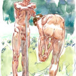 图画 标题为“Work in the open air” 由Sergey Sovkov, 原创艺术品, 水彩