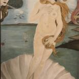 Pittura intitolato "Vénus d'après Botti…" da Sevie Mage, Opera d'arte originale, Tempera Montato su Pannello di legno