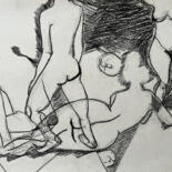 Dessin intitulée "uh55 / Erotic 0 - {…" par Leni Smoragdova, Œuvre d'art originale, Craie