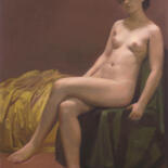 Schilderij getiteld "Сидящая" door Oleg Sergeev, Origineel Kunstwerk, Pastel