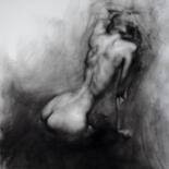 Drawing titled "Figure and abstract…" by Romain Eugène, Original Artwork, Charcoal