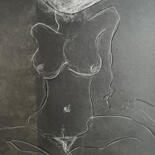 Dessin intitulée "1eop / Mirror stage…" par Leni Smoragdova, Œuvre d'art originale, Craie