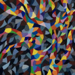 Painting titled "Mon Chêne nuit " by Béji Artmoz, Original Artwork, Oil
