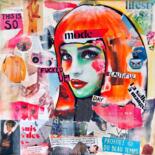 Collages intitulée "Liloo" par Ysati, Œuvre d'art originale, Acrylique Monté sur Châssis en bois