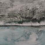 Malerei mit dem Titel "Gefrorener See" von Vinja Bergmann, Original-Kunstwerk, Acryl