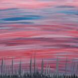 Schilderij getiteld "The reedlands - col…" door Wiesje Van Dam, Origineel Kunstwerk, Acryl Gemonteerd op Frame voor houten b…