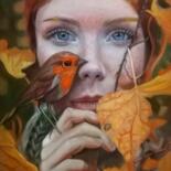 Painting titled "She n°98 dalla seri…" by Laura Segatori, Original Artwork, Oil Mounted on Wood Stretcher frame