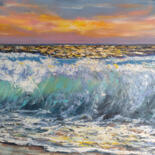 Painting titled "Riviera" by Maria Galan, Original Artwork, Oil