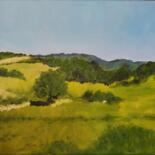 Peinture intitulée "Tous les verts d'Ar…" par Maryse Curinier-Rochette, Œuvre d'art originale, Huile Monté sur Châssis en bo…