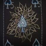 Dessin intitulée "Chrysanthème" par Sophie Ong, Œuvre d'art originale, Stylo à bille