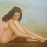 Painting titled "Taryn nostalgique" by Elisa Cook Benbassat Bassat, Original Artwork, Oil