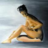 Peinture intitulée "belle et nue" par Manu Surreabulliste, Œuvre d'art originale, Huile Monté sur Châssis en bois