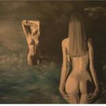 Peinture intitulée "bain de minuit" par Manu Surreabulliste, Œuvre d'art originale