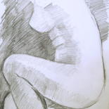 Drawing titled "Etude de nu, Venus 1" by Nathalia Chipilova, Original Artwork, Graphite