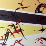 Schilderij getiteld "Partition Libre" door Artistcrea, Origineel Kunstwerk, Olie