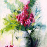 un coin de printemps Peinture intitulée "un coin de printemps" par Yveline Javer, Œuvre d'art originale, Huile
