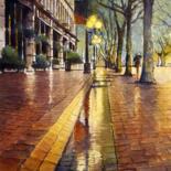 Peinture intitulée "En attendant le der…" par Marcel Boos, Œuvre d'art originale, Aquarelle
