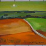 Peinture intitulée "Countryside" par Laine Kainaize, Œuvre d'art originale