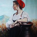 Painting titled "Omage to Bouguereau…" by Madoner, Original Artwork, Oil