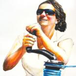 Peinture intitulée "caroline vieille" par Jean Louis Renaudin, Œuvre d'art originale, Huile
