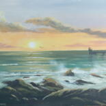Pittura intitolato "galway bay sunset" da Cathal O Malley, Opera d'arte originale