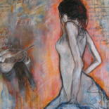 Peinture intitulée "nuit gitane" par Christine Leger, Œuvre d'art originale, Huile