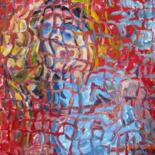 Pittura intitolato "Ragazza su sfondo r…" da Paolo Avanzi, Opera d'arte originale, Acrilico