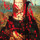 Schilderij getiteld "Arte contro" door Sergio Carcereri, Origineel Kunstwerk, Olie Gemonteerd op Frame voor houten brancard