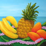 Painting titled "TROPICAL TRINITY" by Allegretto, Original Artwork, Acrylic