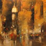 Peinture intitulée "N.Y" par Benoit Havard, Œuvre d'art originale, Huile