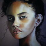 Zeichnungen mit dem Titel "EUGENIE, le défi" von Catherine Wernette, Original-Kunstwerk, Pastell